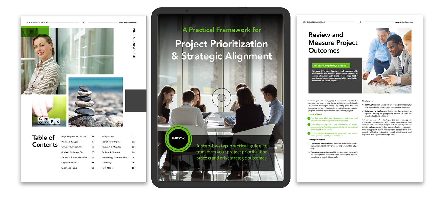 Project Prioritization Framework for Success ebook page samples